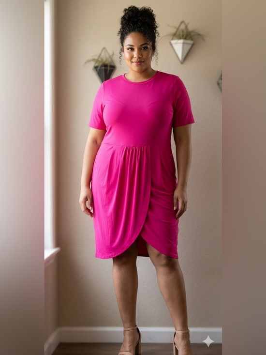 Nina Parker Dresses & Skirts - Parker Asymmetric Dress in Bright Magenta